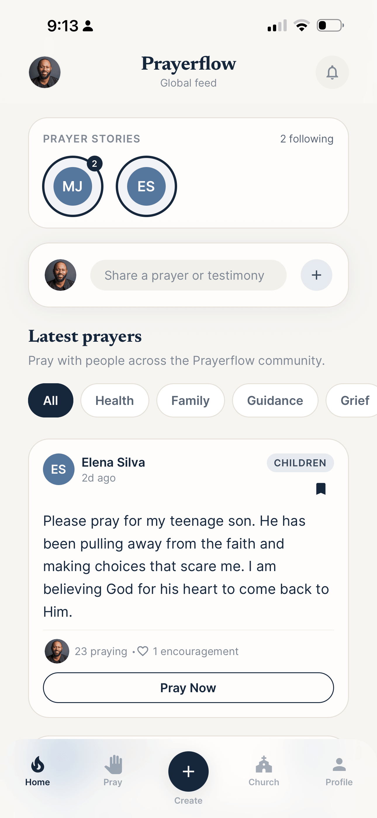 Prayerflow global prayer feed
